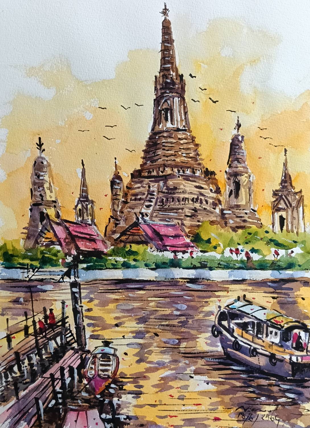 วัดริมน้ำ โดย อ.กระแสร์ บางพาน